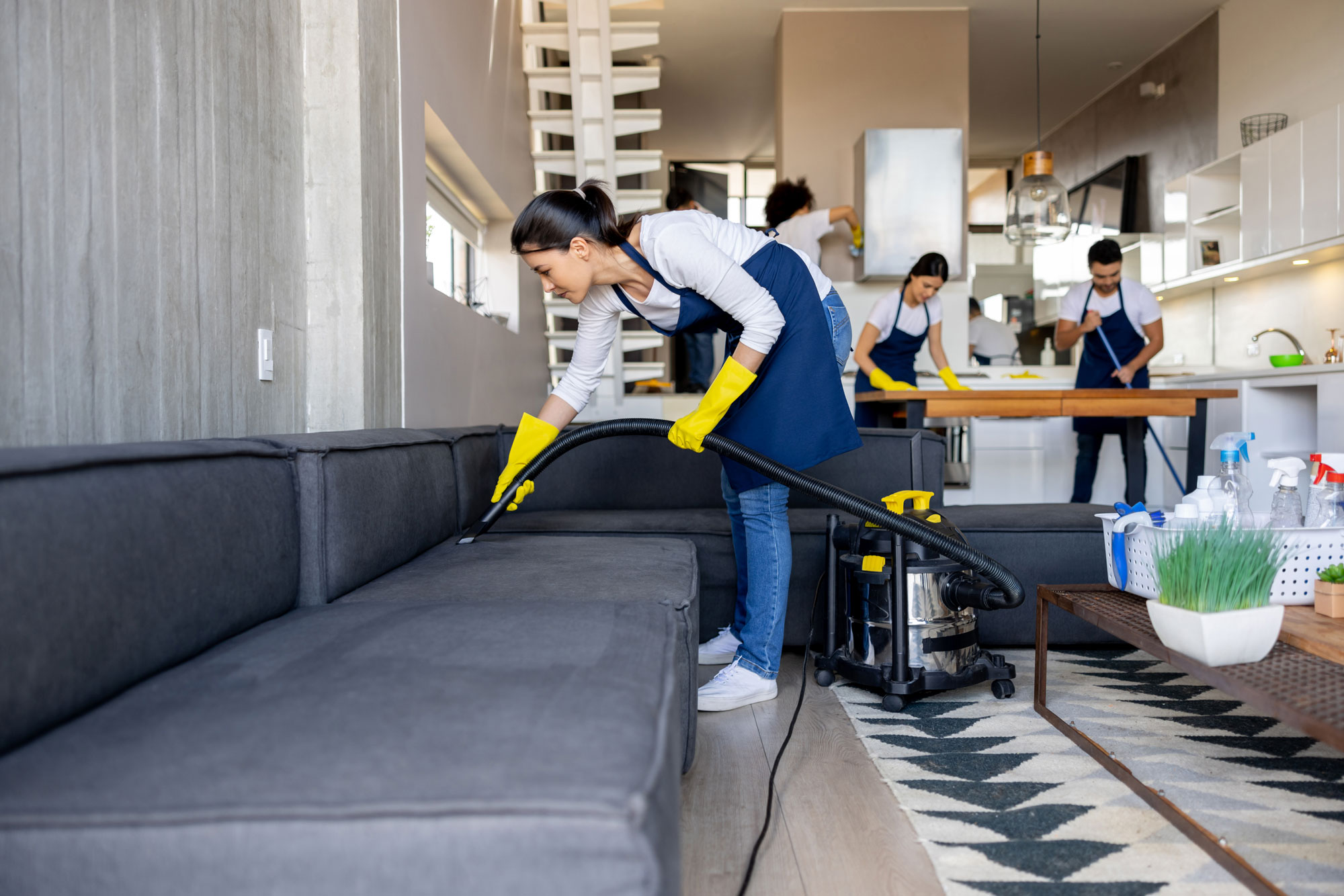 cleaning-background-not-faded Cleaning service team cleaning an apartment